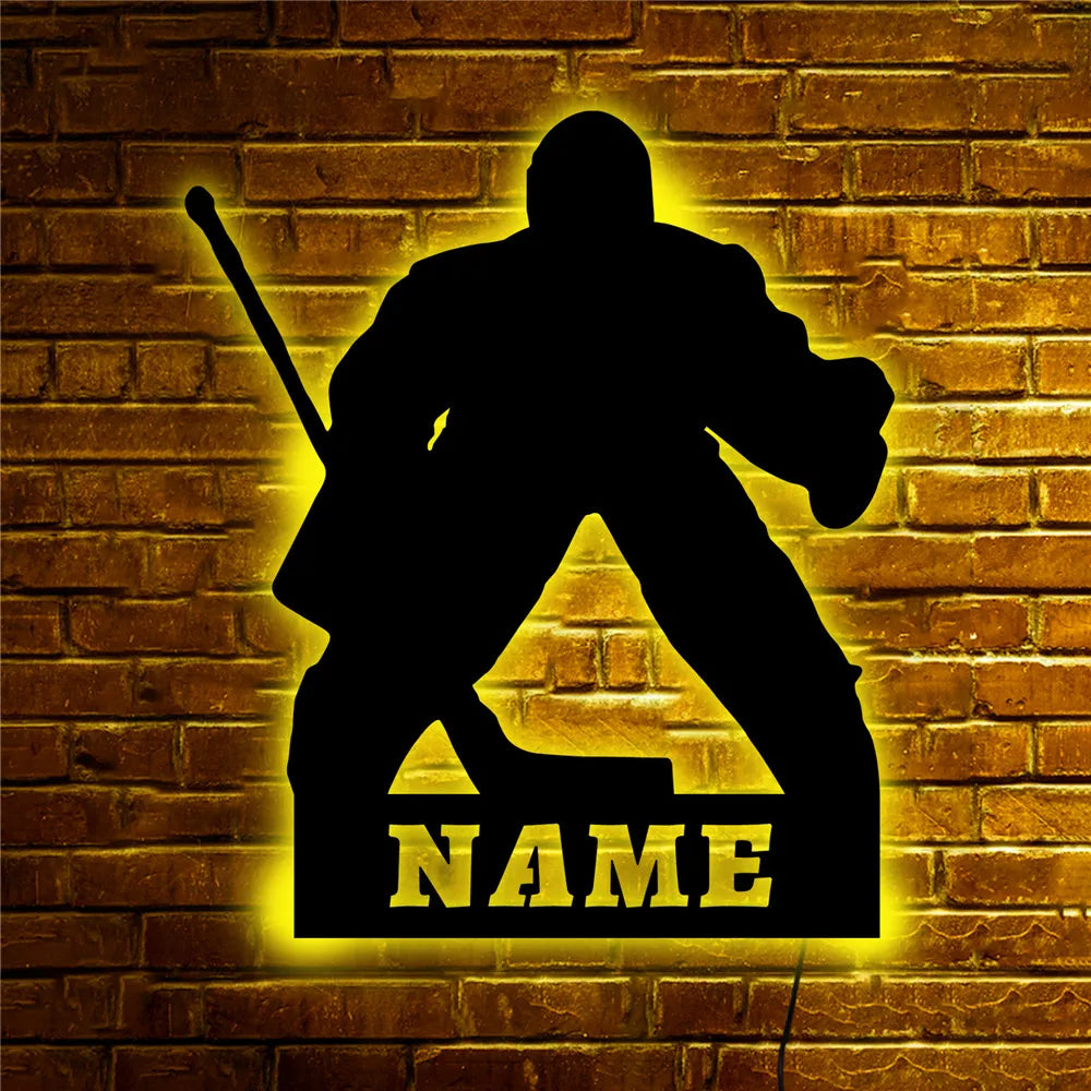 Lampe murale LED hockey personnalisée unique