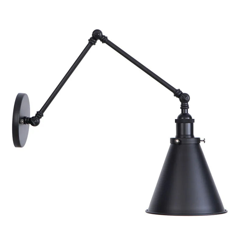 Applique Murale Noire En Metal Orientable, finition mate