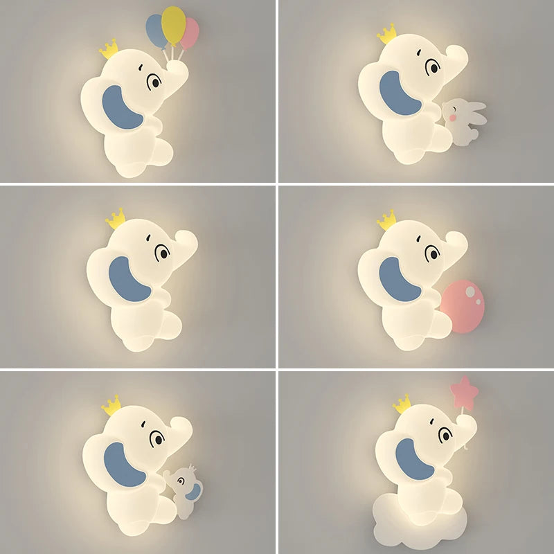 Lampe murale éléphant pour chambre d'enfant
