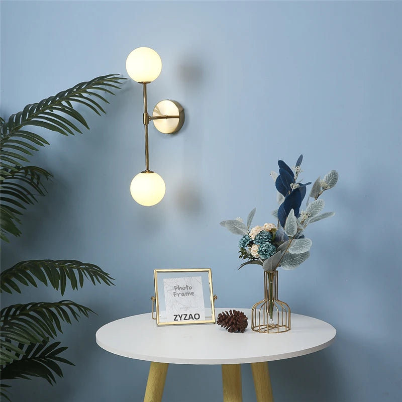Tete De Lit Post-Moderne avec globes en verre