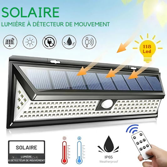 Applique Murale Solaire Extérieure LED à Détecteur