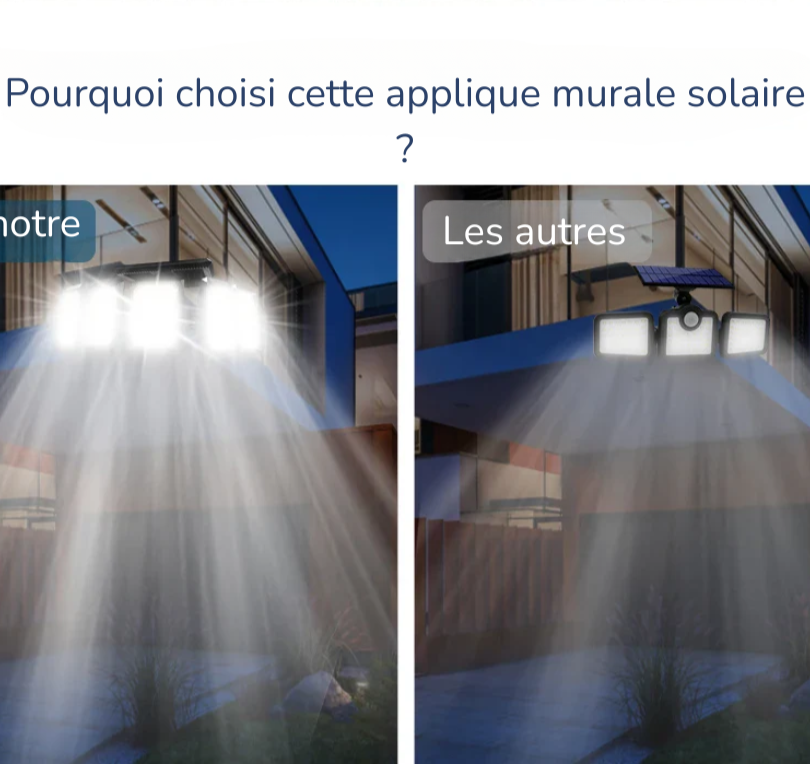 Applique Murale Exterieur Solaire Cheminement comparatif 1