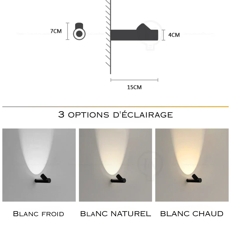 Applique Murale Orientable Led Pour Salon Température Couleur