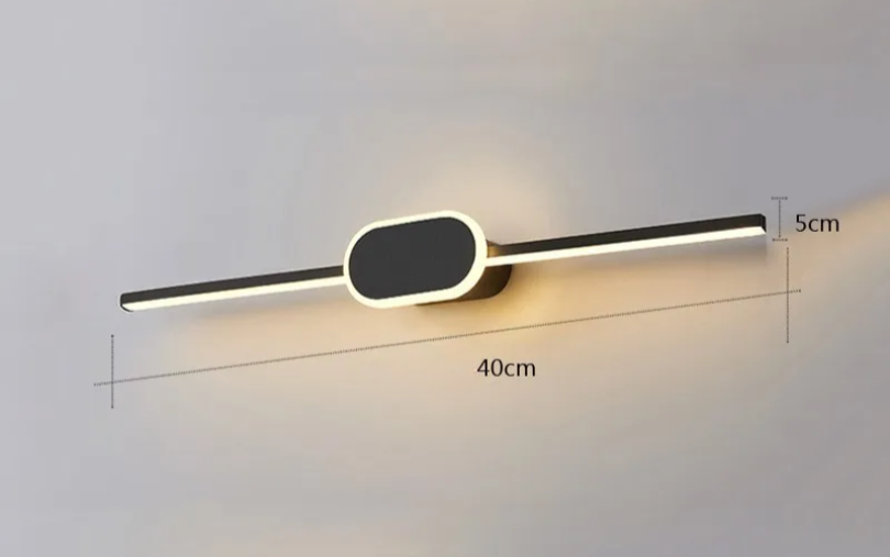 Applique Murale Salle De Bain Aluminium Noir 40cm