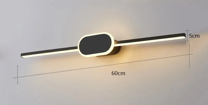 Applique Murale Salle De Bain Aluminium Noir 60 cm