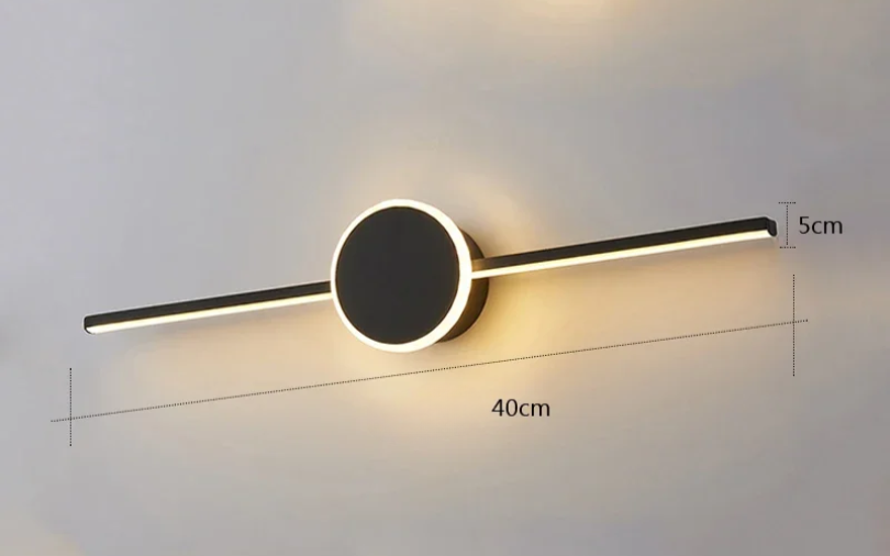 Applique Murale Salle De Bain Aluminium Noir rond 40 cm