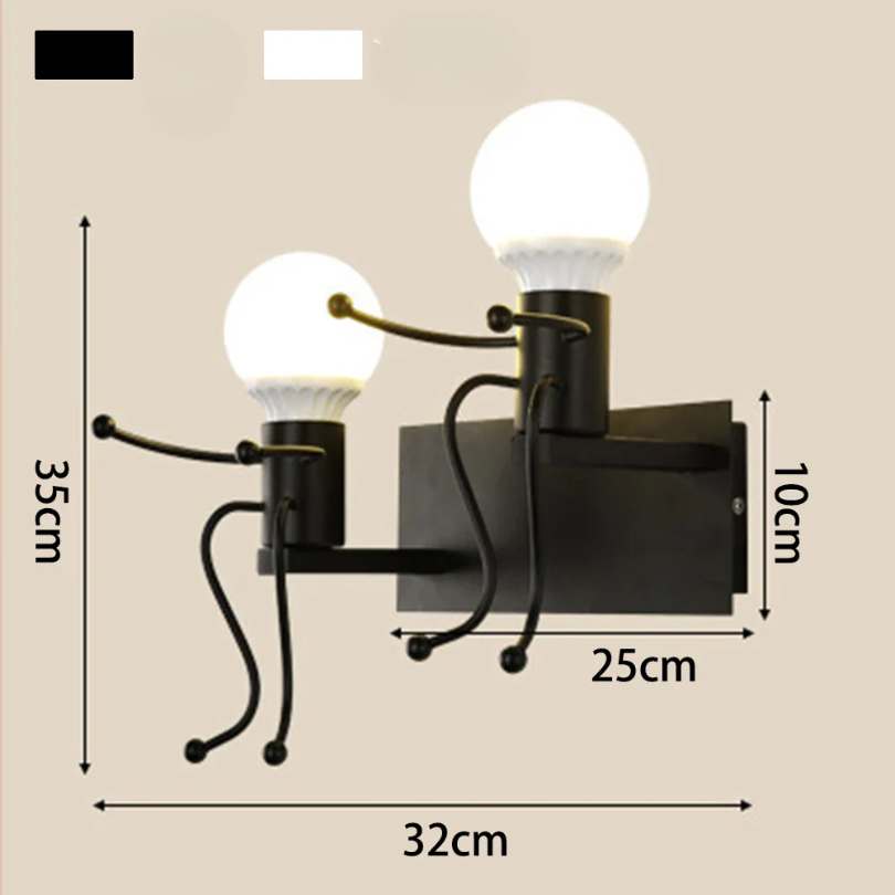 Applique Murale Salon Originale Noir 2 pcs