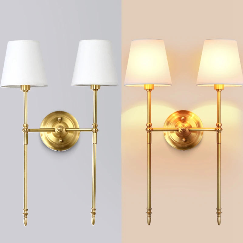 Luminaire en laiton doré et cuivre avec ampoules LED