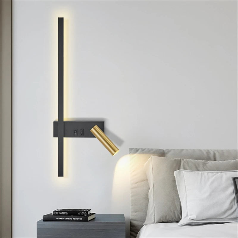 Applique Murale Chambre avec Liseuse Minimaliste