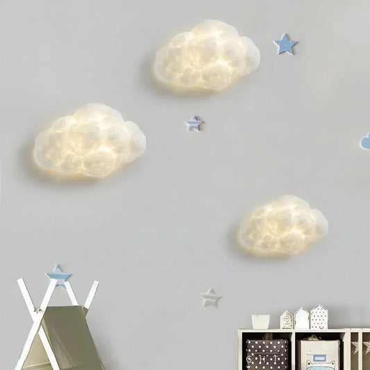 Applique murale nuage pour enfants en coton